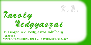 karoly medgyaszai business card